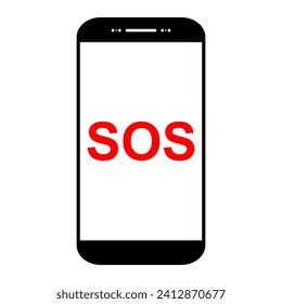 SOS help icon, safety support alert flat design, save vector illustration .