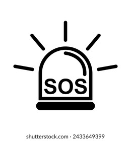 SOS help icon, safety support alert flat design, save vector illustration .
