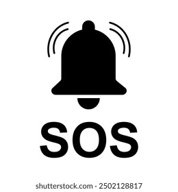 Icono de ayuda SOS, diseño plano de alerta de Asistencia Guardar de seguridad, Ilustración vectorial .
