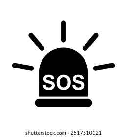 SOS help icon, safety support alert flat design, save vector illustration .