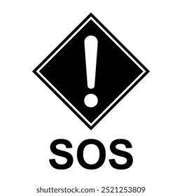 SOS-Hilfesymbol, Sicherheits-Support-Alarm flaches Design, speichern Sie Vektorgrafik .