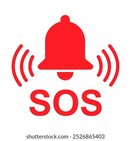 Icono de ayuda SOS, diseño plano de alerta de Asistencia Guardar de seguridad, Ilustración vectorial .