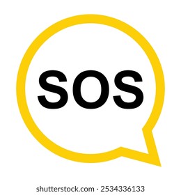 SOS help icon, safety support alert flat design, save vector illustration .