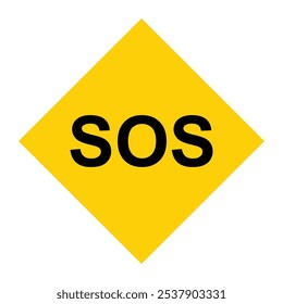 SOS help icon, safety support alert flat design, save vector illustration .