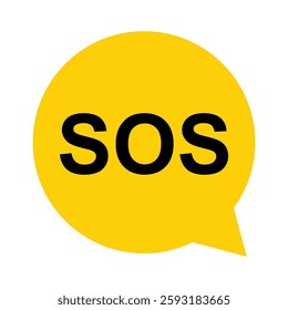 SOS help icon, safety support alert flat design, save vector illustration .