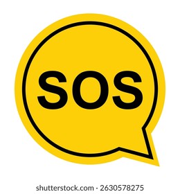 Ícone de ajuda do SOS, design plano de alerta de suporte de segurança, ilustração vetorial de salvamento .