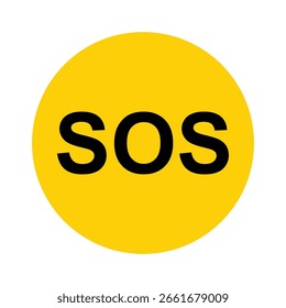 SOS help icon, safety support alert flat design, save vector illustration .