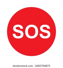 Icono de ayuda SOS, diseño plano de alerta de Asistencia Guardar de seguridad, Ilustración vectorial .