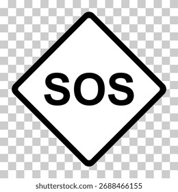 Icono de ayuda SOS, diseño plano de alerta de Asistencia Guardar de seguridad, Ilustración vectorial .