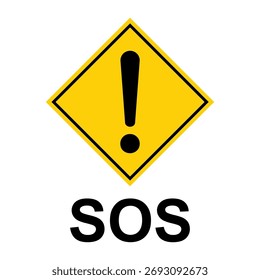 SOS-Hilfesymbol, Sicherheits-Support-Alarm flaches Design, speichern Sie Vektorgrafik .