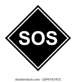 Ícone de ajuda do SOS, design plano de alerta de suporte de segurança, ilustração vetorial de salvamento .