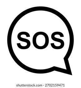 Icono de ayuda SOS, diseño plano de alerta de Asistencia Guardar de seguridad, Ilustración vectorial .