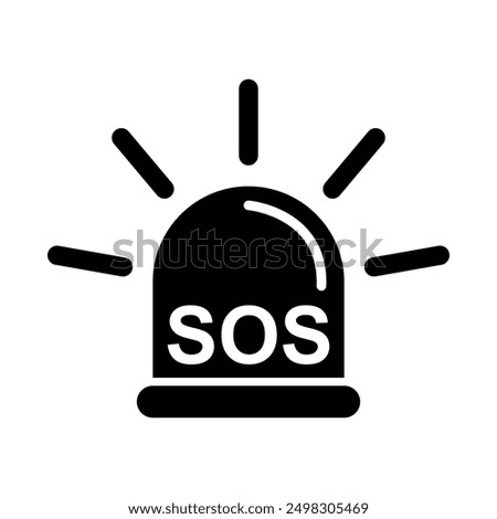 SOS help icon, safety support alert flat design, save vector illustration .