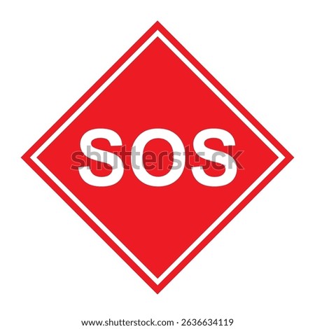 SOS help icon, safety support alert flat design, save vector illustration .