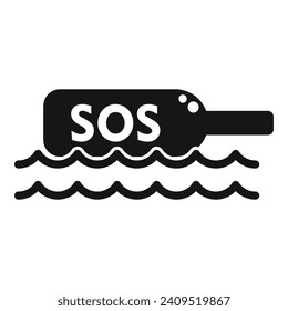 Sos help info bottle icon simple vector. Siren signal. Dial help