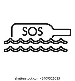 Sos help info bottle icon outline vector. Siren signal. Dial help