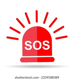 SOS help shadow icon, safety support alert design, save vector illustration .