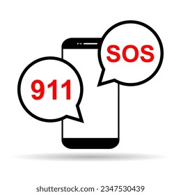 SOS help shadow icon, safety support alert design, save vector illustration .