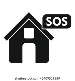 Sos house help icon simple vector. Call center. Protection danger lesson