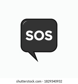 SOS Icon. Abbreviation of Save Our Soul. Help Symbol - Logo and  Simple Vector, Sign for Design and Website, Presentation or Application.