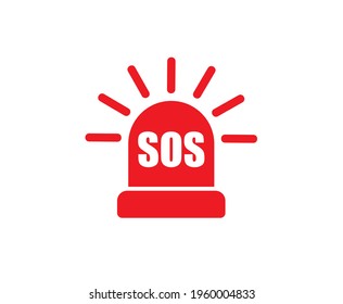 SOS icon button symbol. Emergency help logo pictogram sign. Vector illustration image. Isolated on white background.