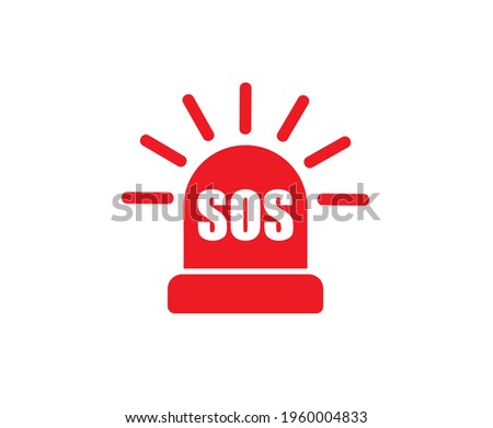 SOS icon button symbol. Emergency help logo pictogram sign. Vector illustration image. Isolated on white background.