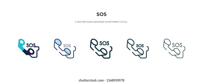 sos icon in different style vector illustration. two colored and black sos vector icons designed in filled, outline, line and stroke style can be used for web, mobile, ui