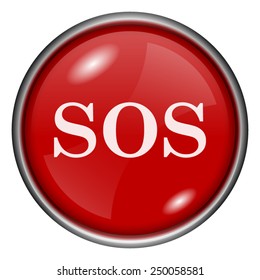 SOS icon. Internet button on white background. 