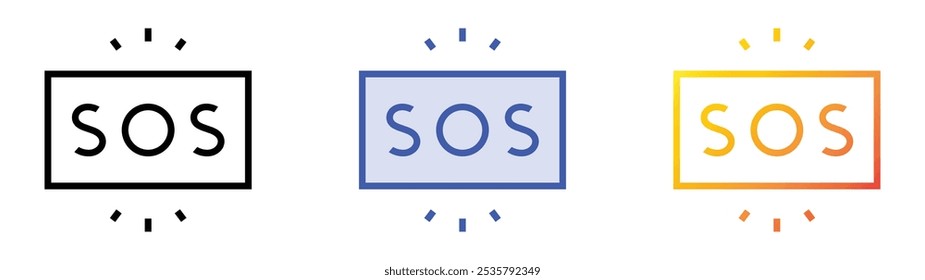 ícone do so. Design de estilo linear, preenchimento azul e gradiente isolado em plano de fundo branco