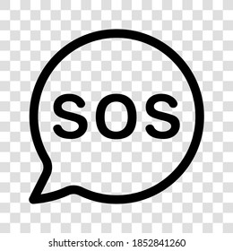 ilustración vectorial de icono sos, burbuja de mensajes