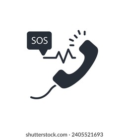 SOS icon. vector.Editable stroke.linear style sign for use web design,logo.Symbol illustration.