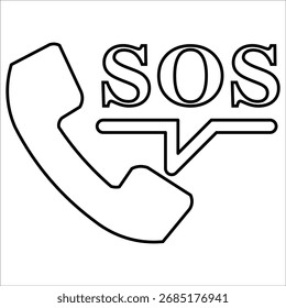SOS icons. simple line vector