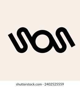 SOS Letter Monogram Design Illustrationsvorlage
