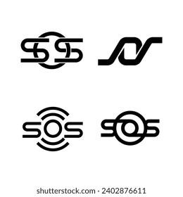 SOS Letter monogram design illustration template