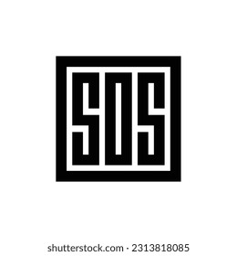 SOS logo design concept, geometric monogram vector illustration