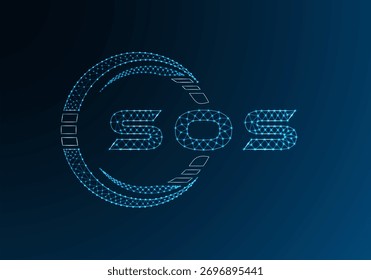 SOS diseño de Vector de logotipo de letra de polietileno baja. SOS diseño de logotipo de poliéster inferior. Logotipo de poliéster bajo.