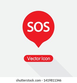 SOS Marker Icon Vector Illustration Eps10