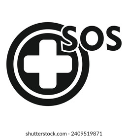 Sos medical help icon simple vector. Protection danger. Rescue disaster safety