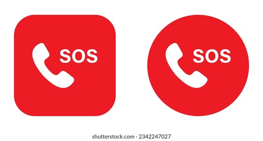 SOS message icon set simple design