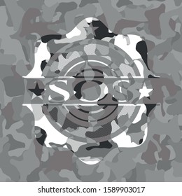 SOS on grey camouflage pattern