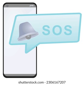 SOS phone call. vector illustration