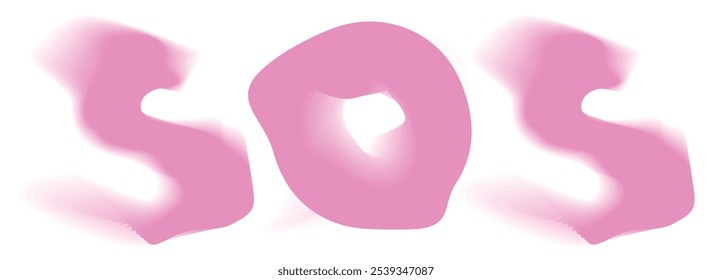 SOS pink logo design on white background. Emergency help logo sign pictogram. SOS lettering print on t shirt. Vector illustration