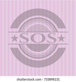 SOS realistic pink emblem