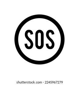 SOS round vector sign icon