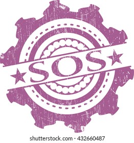 SOS rubber seal with grunge texture