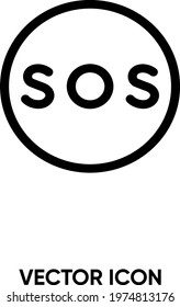 Sos sign vector icon. Modern, simple flat vector illustration for website or mobile app.Sos symbol, logo illustration. Pixel perfect vector graphics