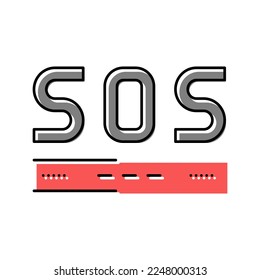 sos signal color icon vector. sos signal sign. isolated symbol illustration