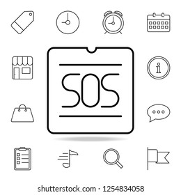 SOS signal icon. Element of simple icon for websites, web design, mobile app, info graphics. Thin line icon for website design and development, app development on white background