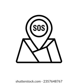 Sos Signal Outline Icon Vector Illustration