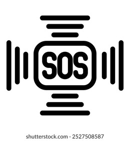 Sos sinaliza o envio de uma mensagem de alerta, solicitando ajuda de emergência